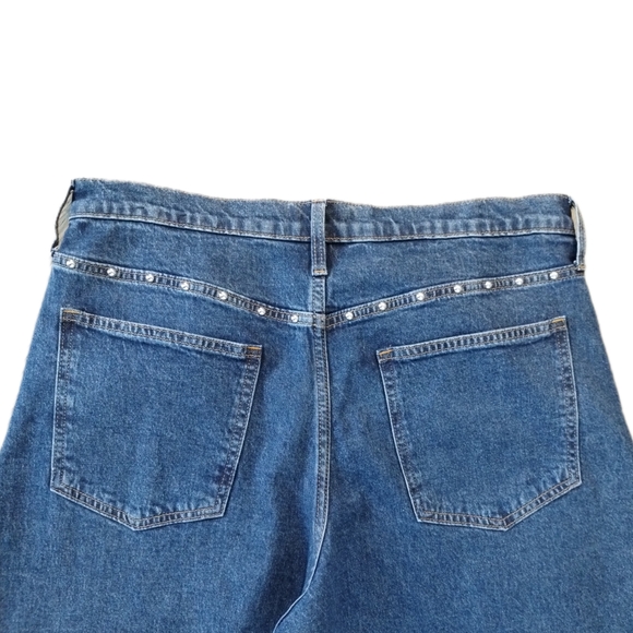 Gap High Rise Studded Barrel Jeans Dark Wash Ankle – 12 Short - Picture 8 of 9